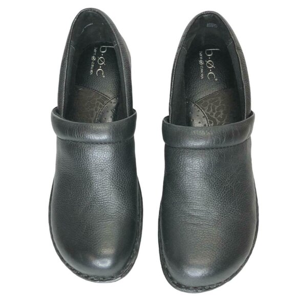BOC Born Concepts Clogs Mules Comfort Black Leather Womens 9M Work - Picture 2 of 12